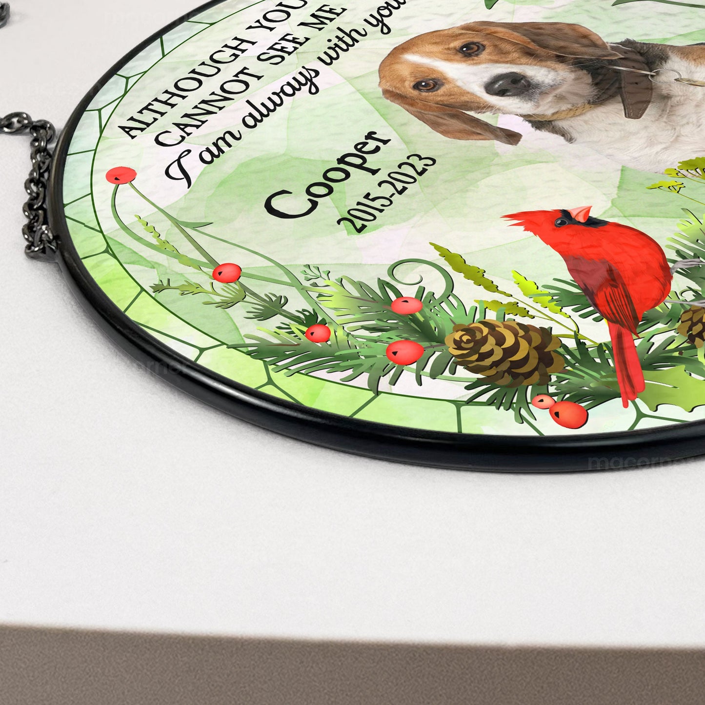 Personalized Photo Stained Glass Suncatcher - Pet Memorial Gift