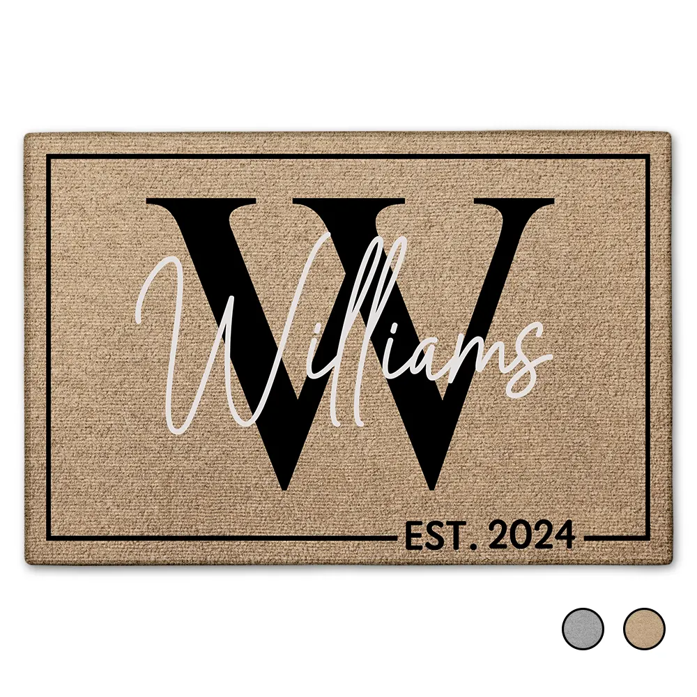 Monogram Family Name - Personalized Doormat - furevermama
