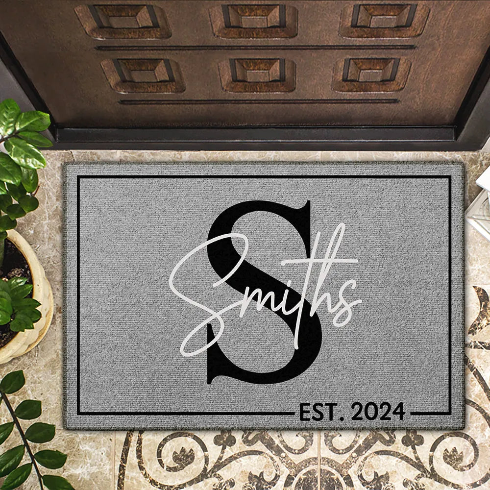 Monogram Family Name - Personalized Doormat - furevermama