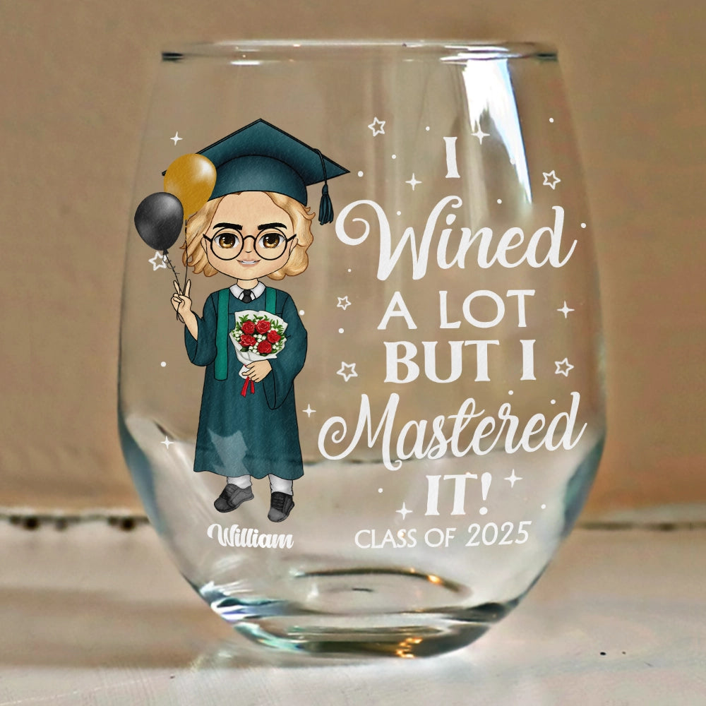 Graduation Gift - I Wined A Lot - Personalized Stemless Wine Glass - furevermama