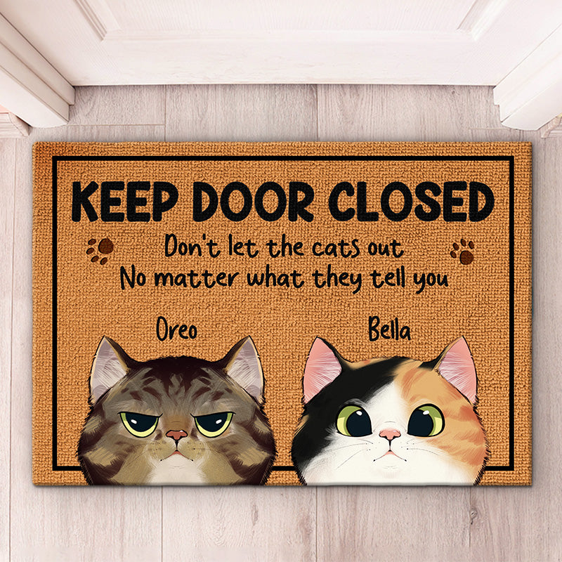 Don't let the cats out - Personalized Cat Clipart Decorative Mat - Gift For Cat Lovers - furevermama
