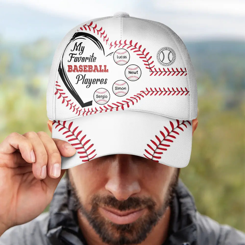 My Favorite Baseball Players - Personalized Name Cap