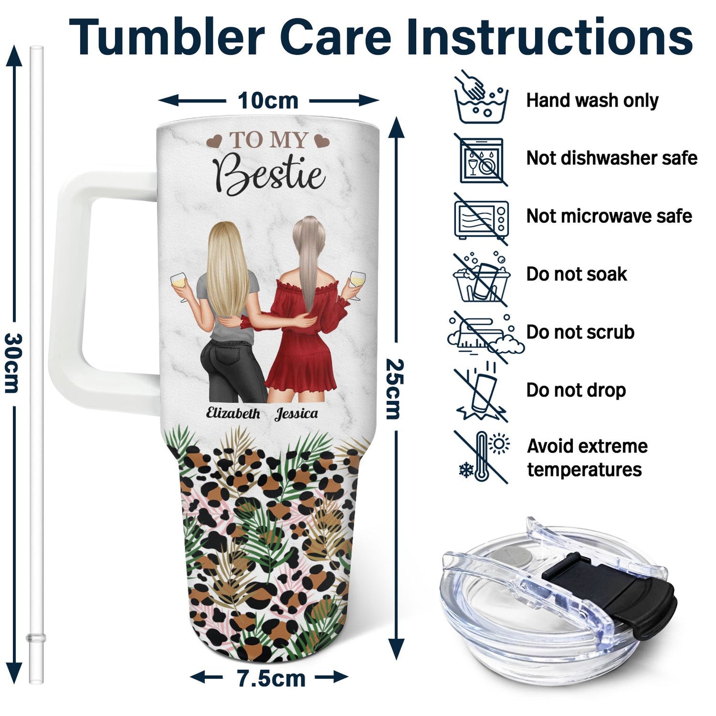 To My Bestie Personalized Tumbler - Birthday Gift To Bestie - furevermama
