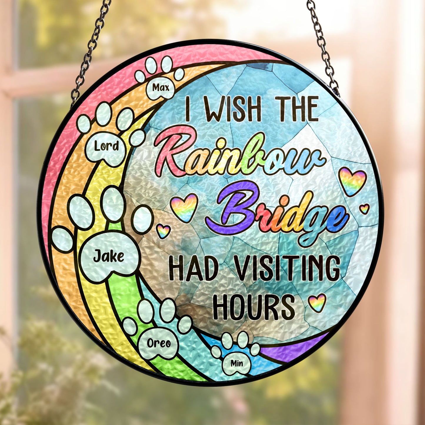 The Rainbow Bridge - Personalized Stained Glass Window Hanging Suncatcher - furevermama