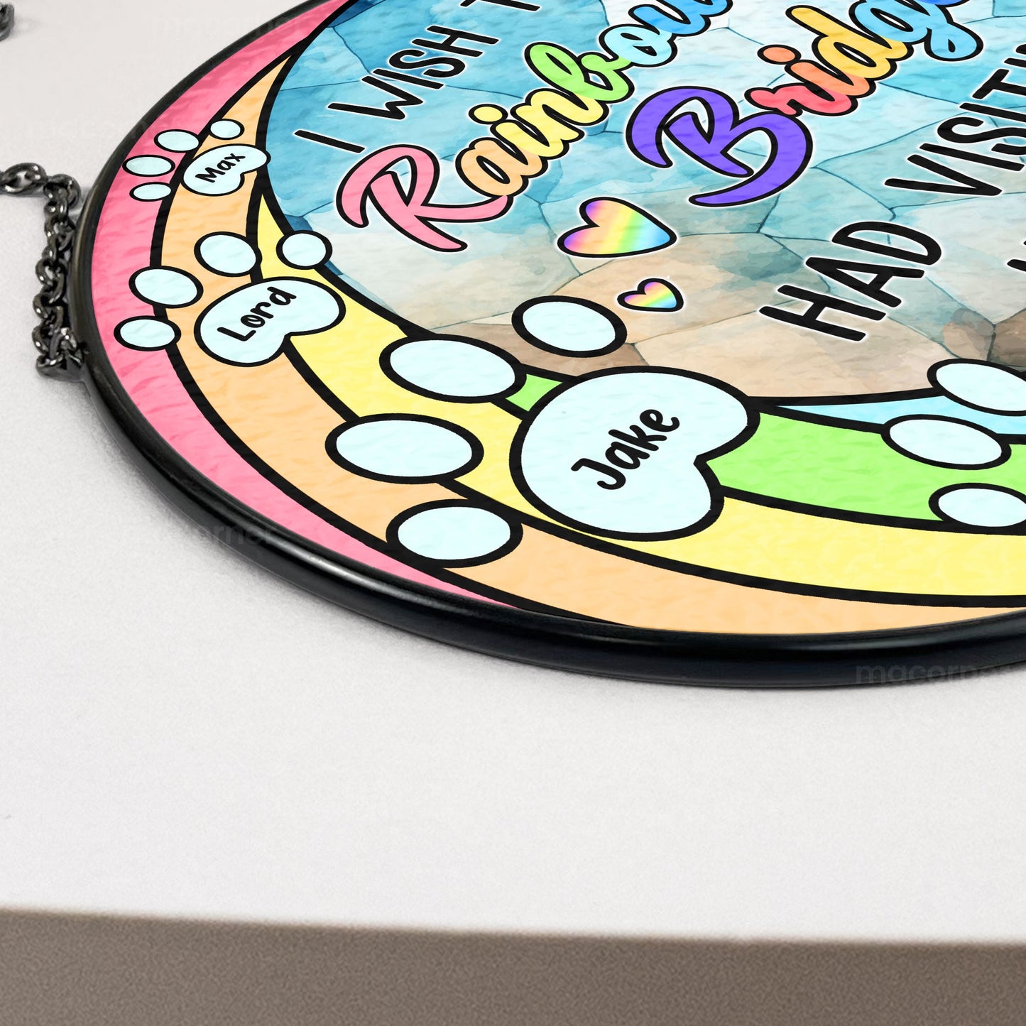 The Rainbow Bridge - Personalized Stained Glass Window Hanging Suncatcher - furevermama