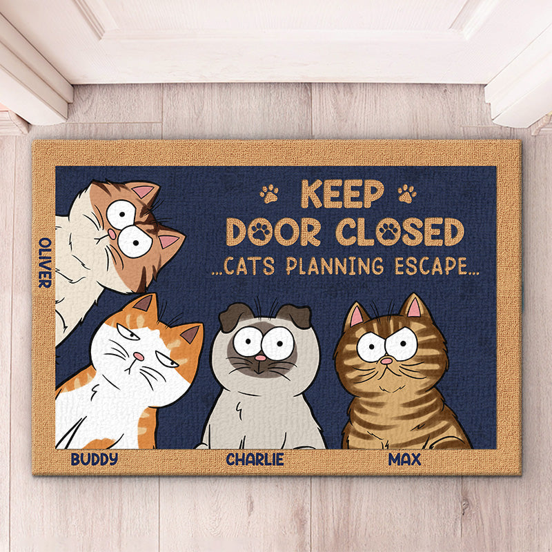 Cats/Dogs/Pets Planning Escape - Custom Cat Home Decorative Mat - House Warming Gift, Gift For Pet Lovers - furevermama