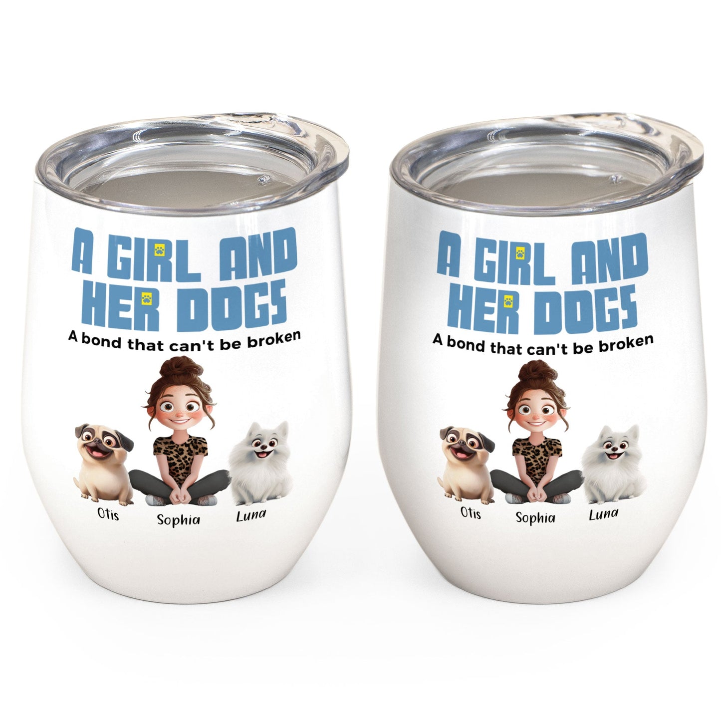Unbreakable Bond With My Dogs - Personalized Wine Tumbler - furevermama