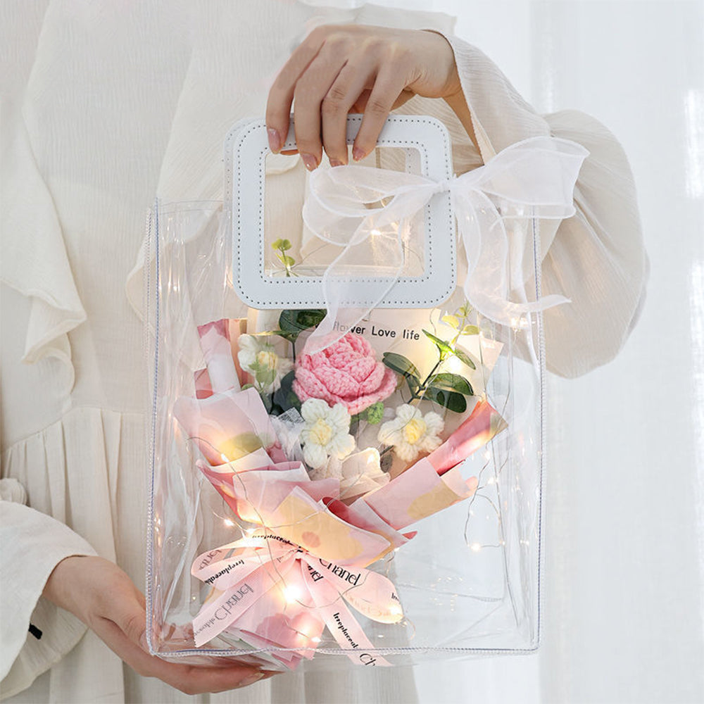 Handmade Knitted Bouquet with Light Strip