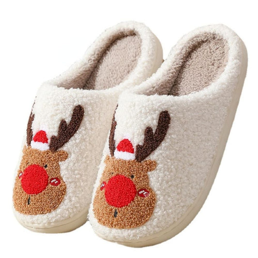 Christmas Slippers Cute Reindeer Comfortable Slippers - furevermama