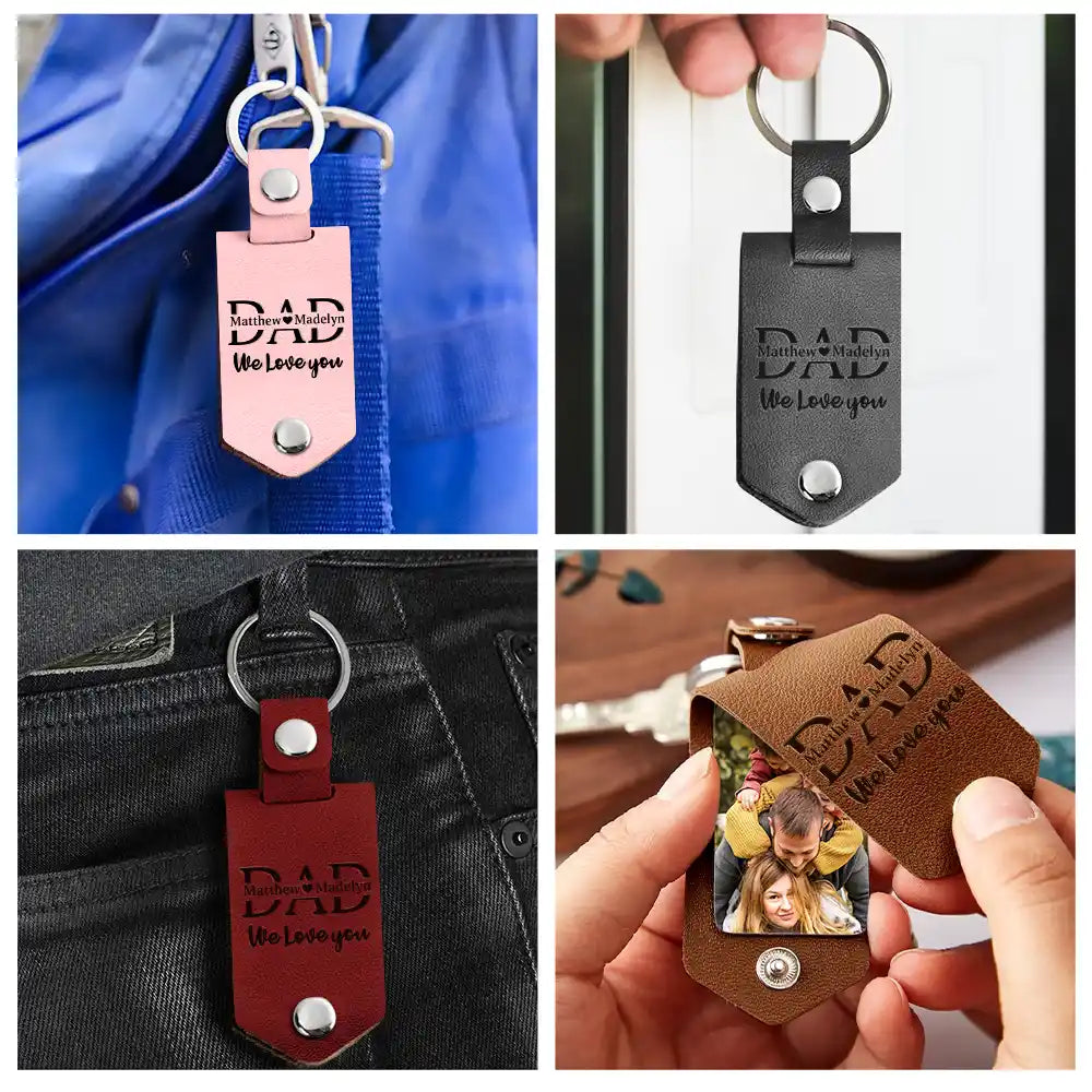 Dad I Love You Drive Safe I Need You Here With Me - Custom Photo Keychain For Father, Grandpa Husband - furevermama