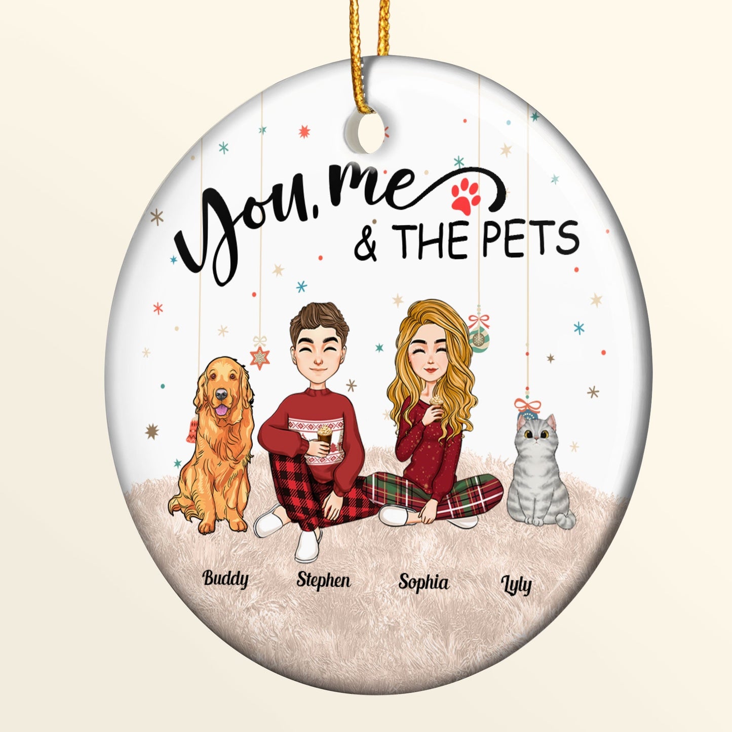 "You Me Aand The Pets" Personalized Ornament For Pet Owners - furevermama
