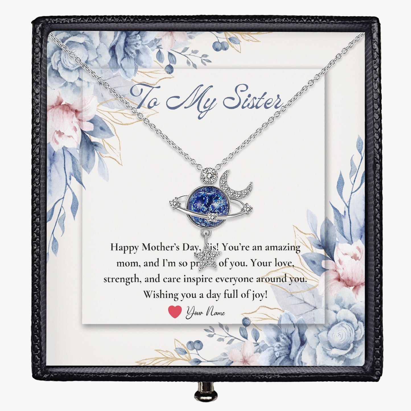 Moon and Star Necklace with Gift Box - For Sister - furevermama