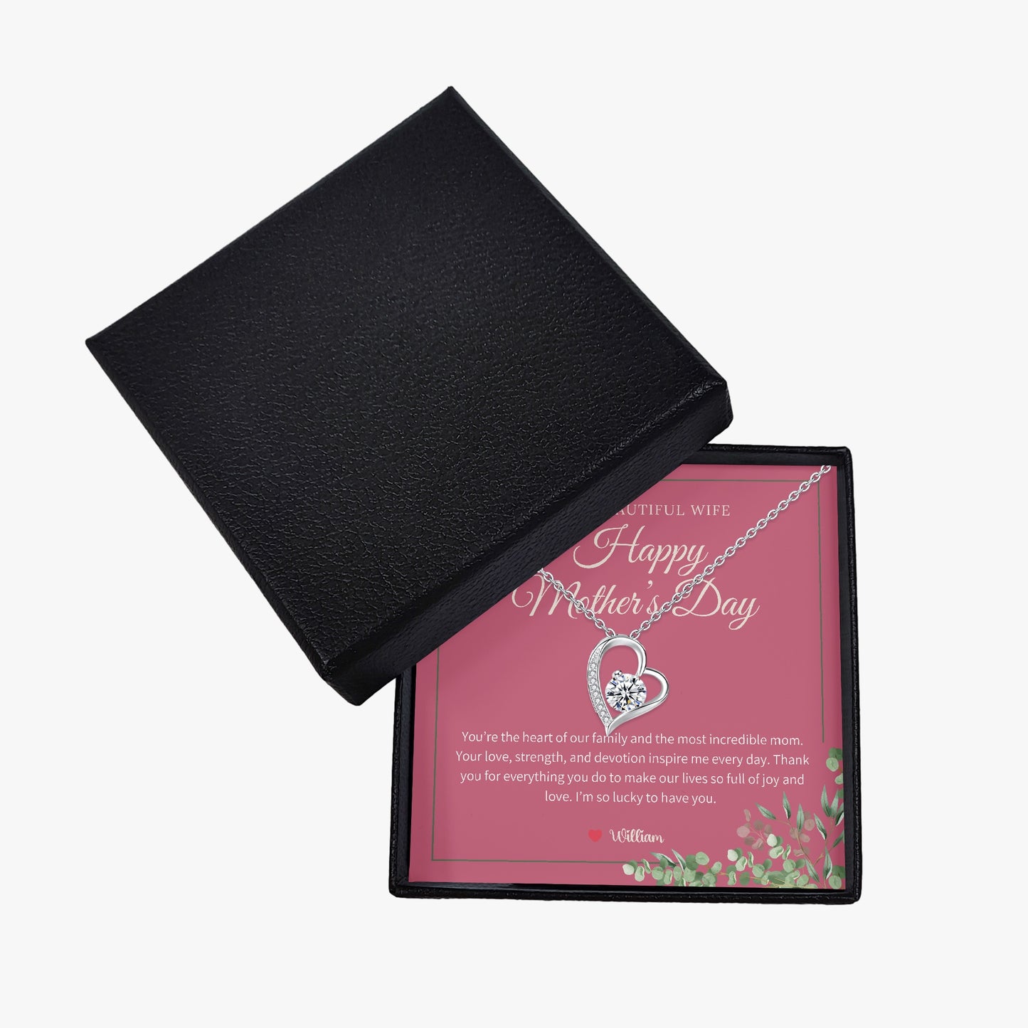 Zirconia Necklace with Gift Box - To My Beautiful Wife - furevermama
