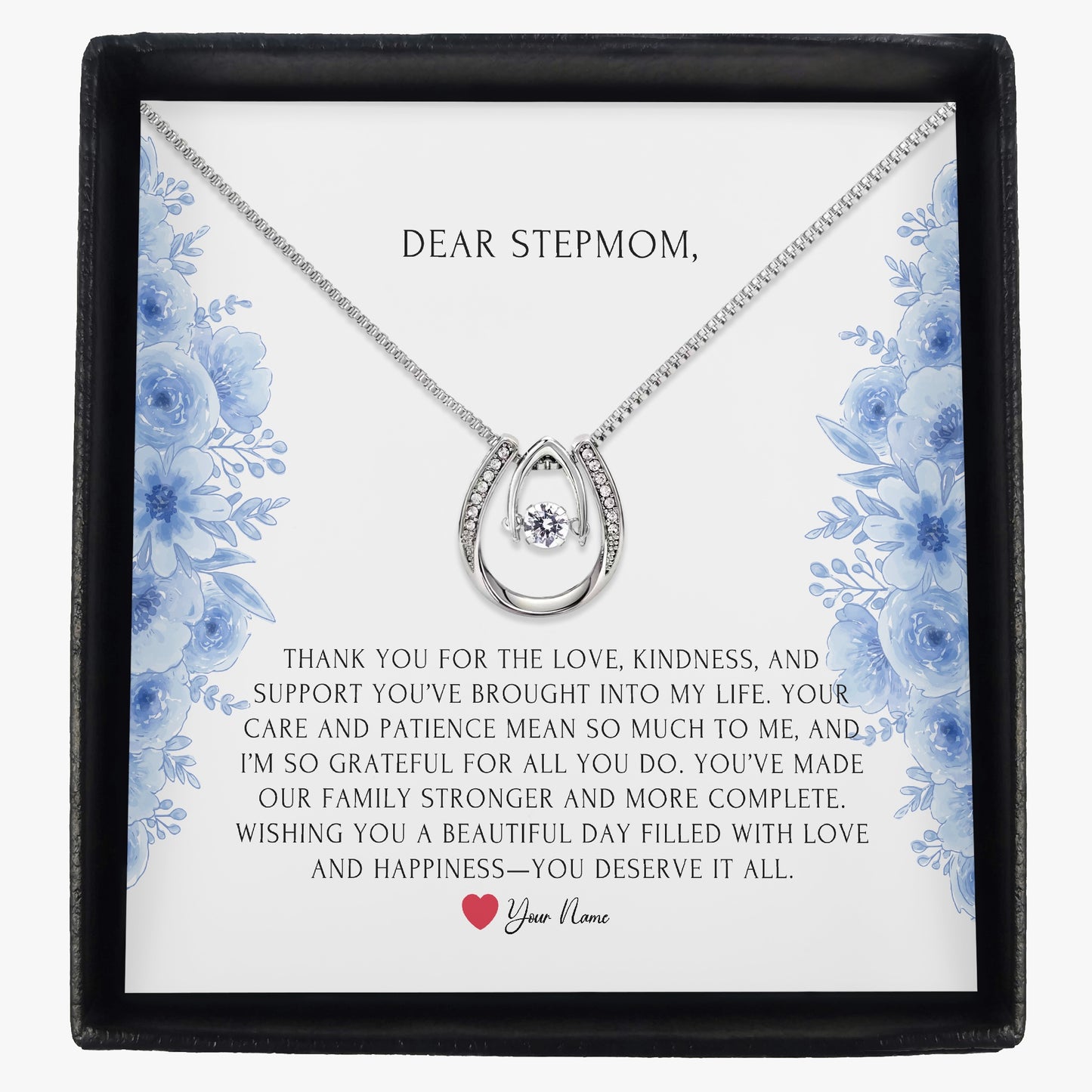 Horseshoe Necklace with Gift Box - To Step Mother - furevermama