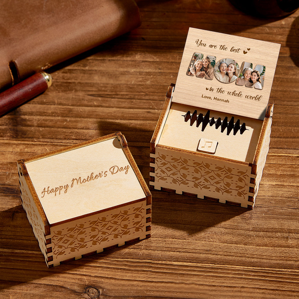 You Are The Best In The World - Personalized Wooden Photo Music Box To Mom