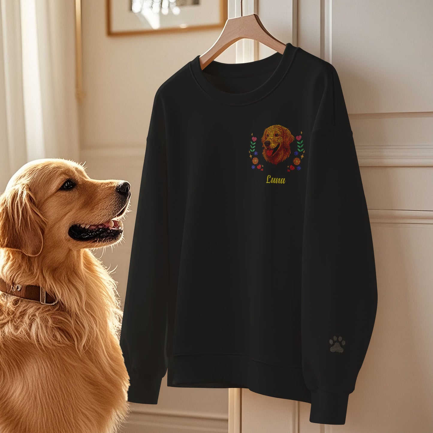 Custom Pet Embroidered Sweatshirt