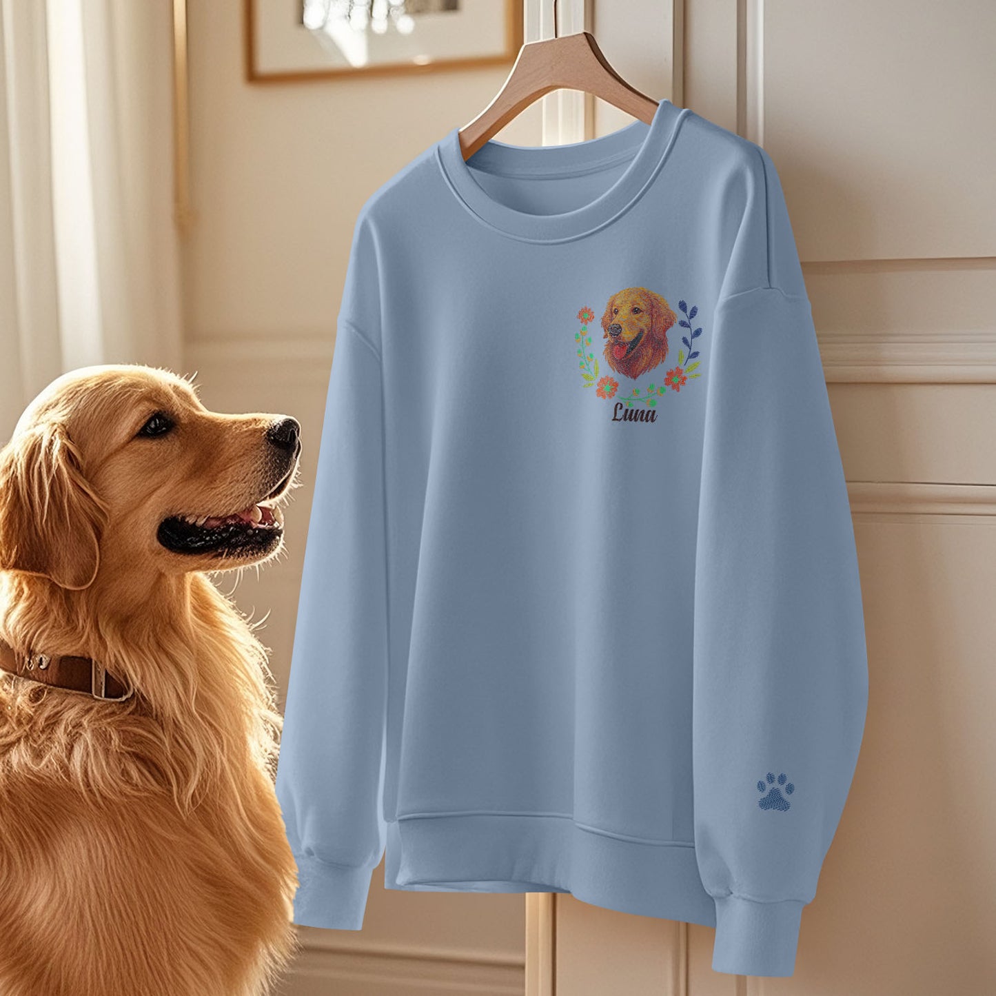 Custom Pet Embroidered Sweatshirt