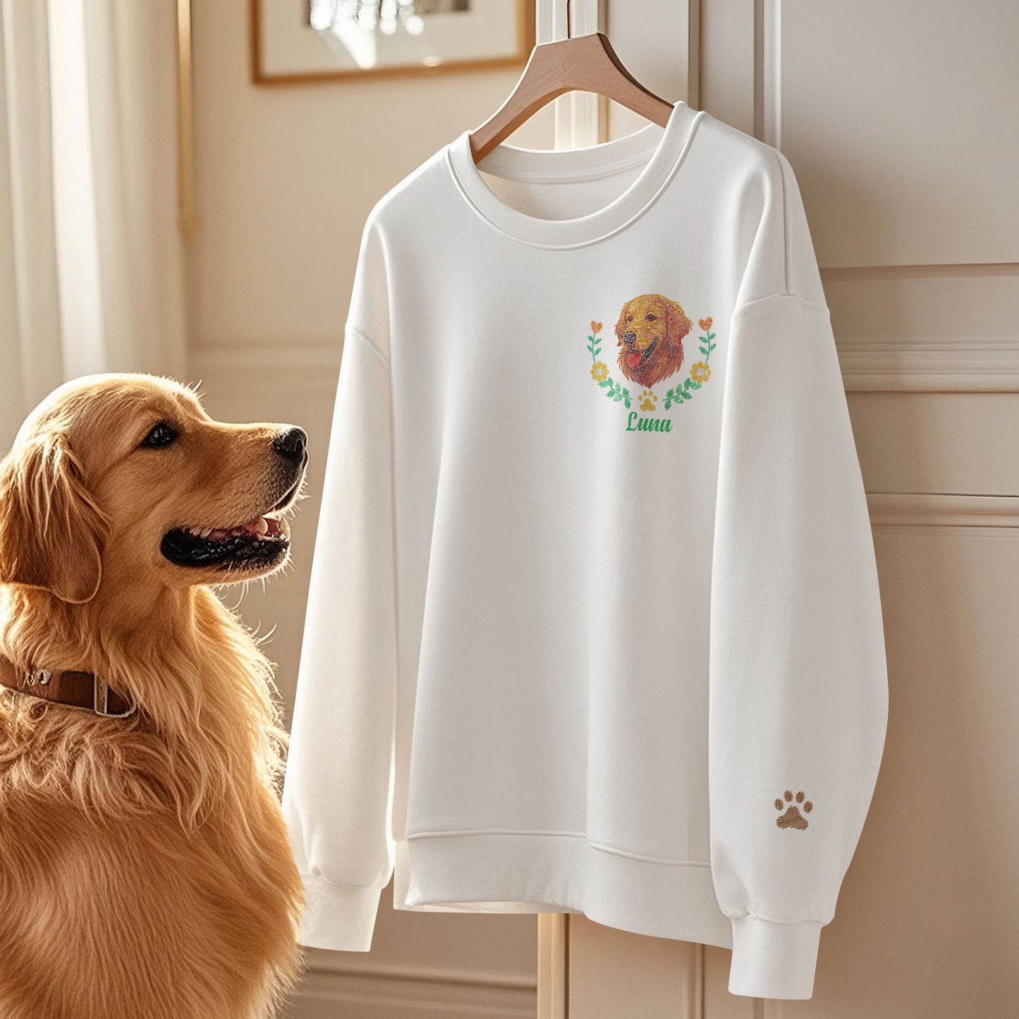 Custom Pet Embroidered Sweatshirt