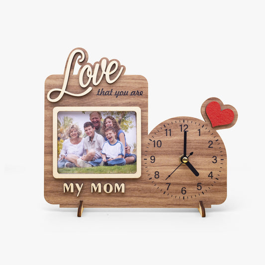 Personalised Love Mom Photo Frame & Clock - Unique Gift To Mom - furevermama