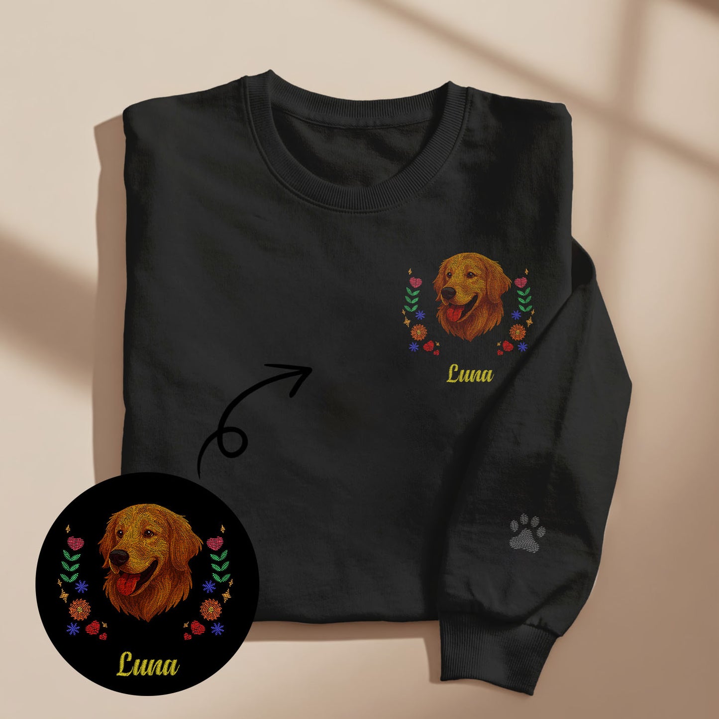Custom Pet Embroidered Sweatshirt