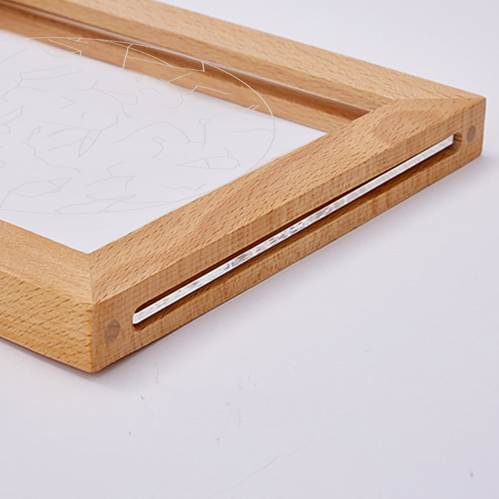 Custom Engraved Star Map Wooden Frame Night Light