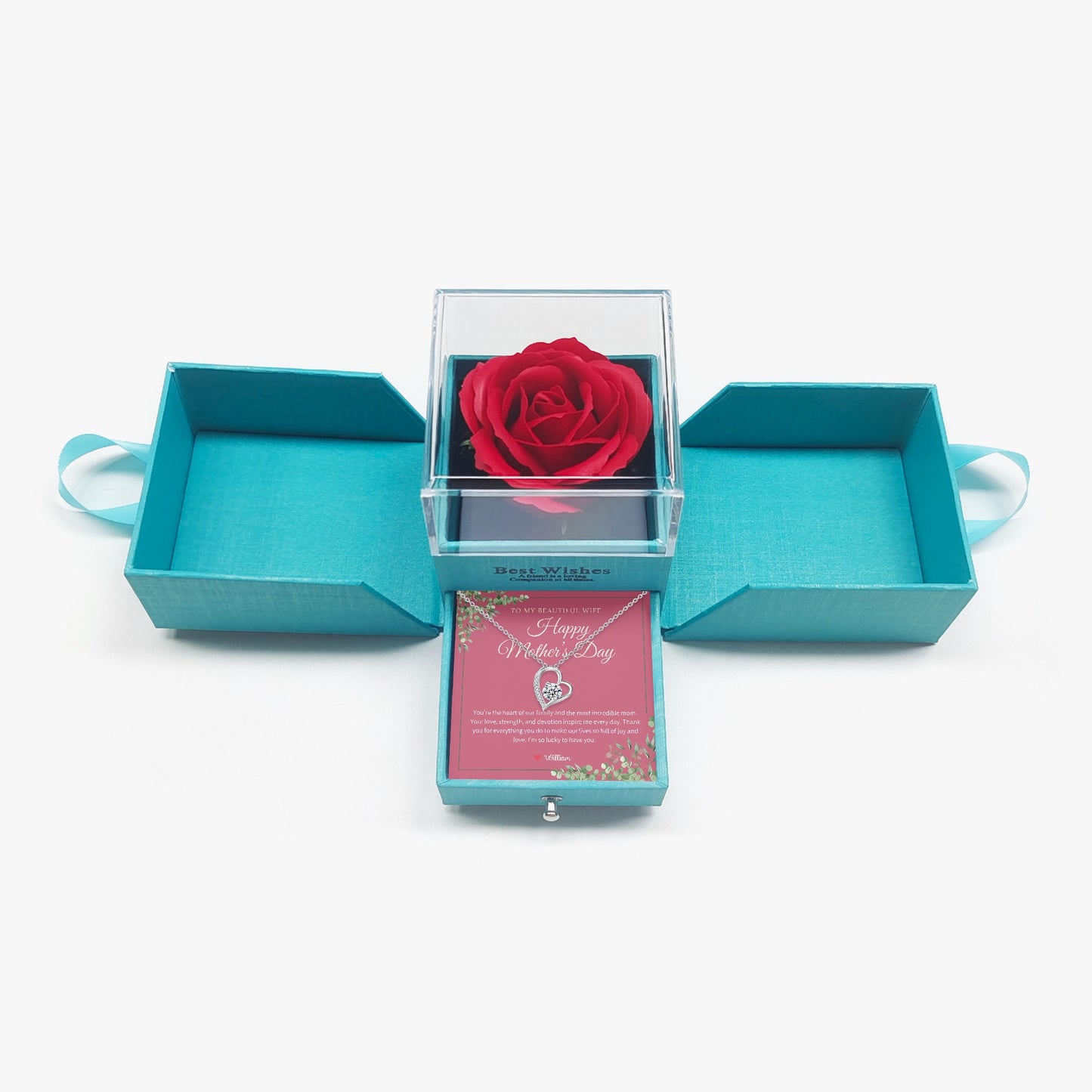 Zirconia Necklace with Gift Box - To My Beautiful Wife - furevermama