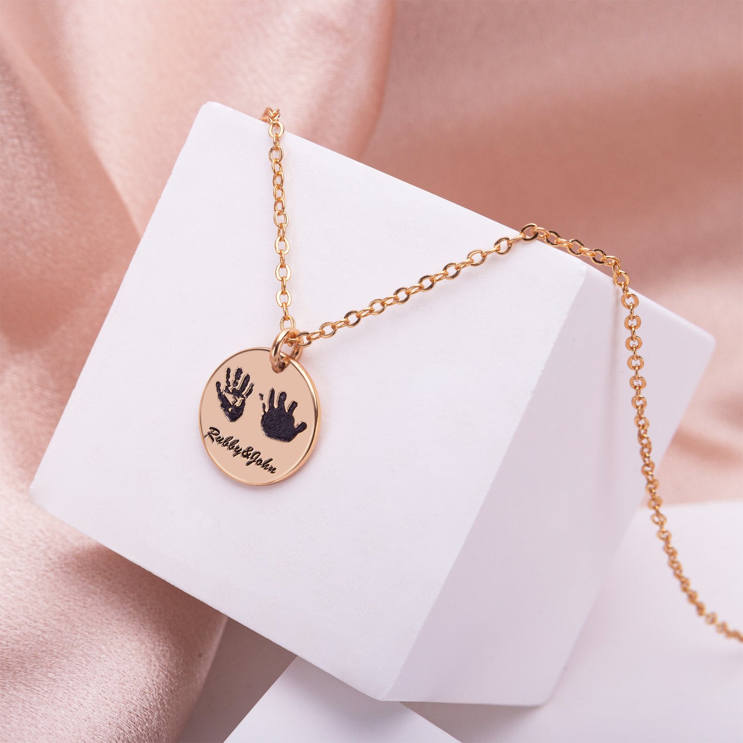 Handprint Necklace With Personalised Name - furevermama
