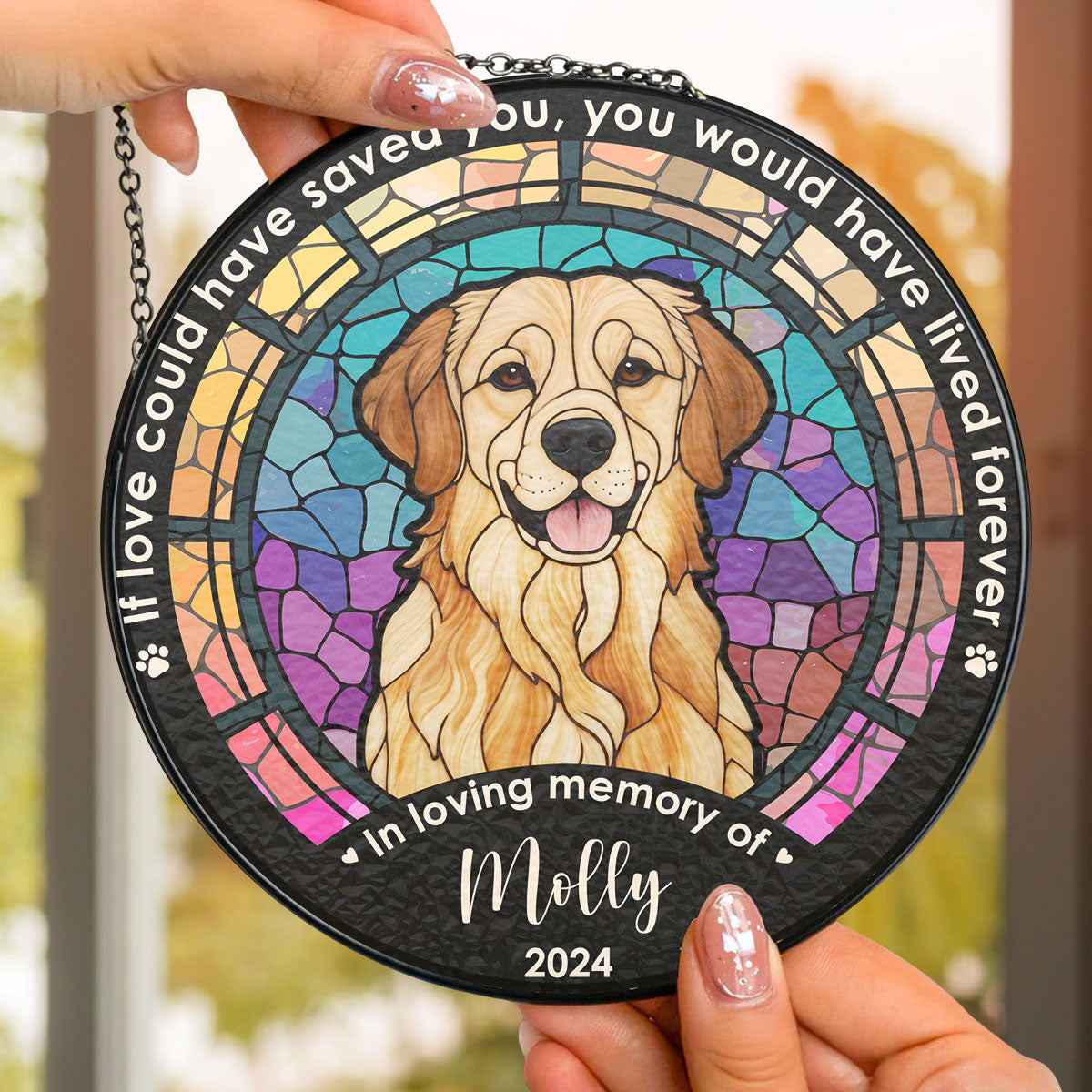 Custom Photo Life Is Better With Dog - Personalized Custom Window Hanging Suncatcher - furevermama
