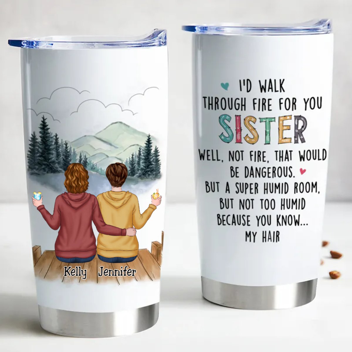Sisters Forever 20oz Personalized Insulated Tumbler - furevermama