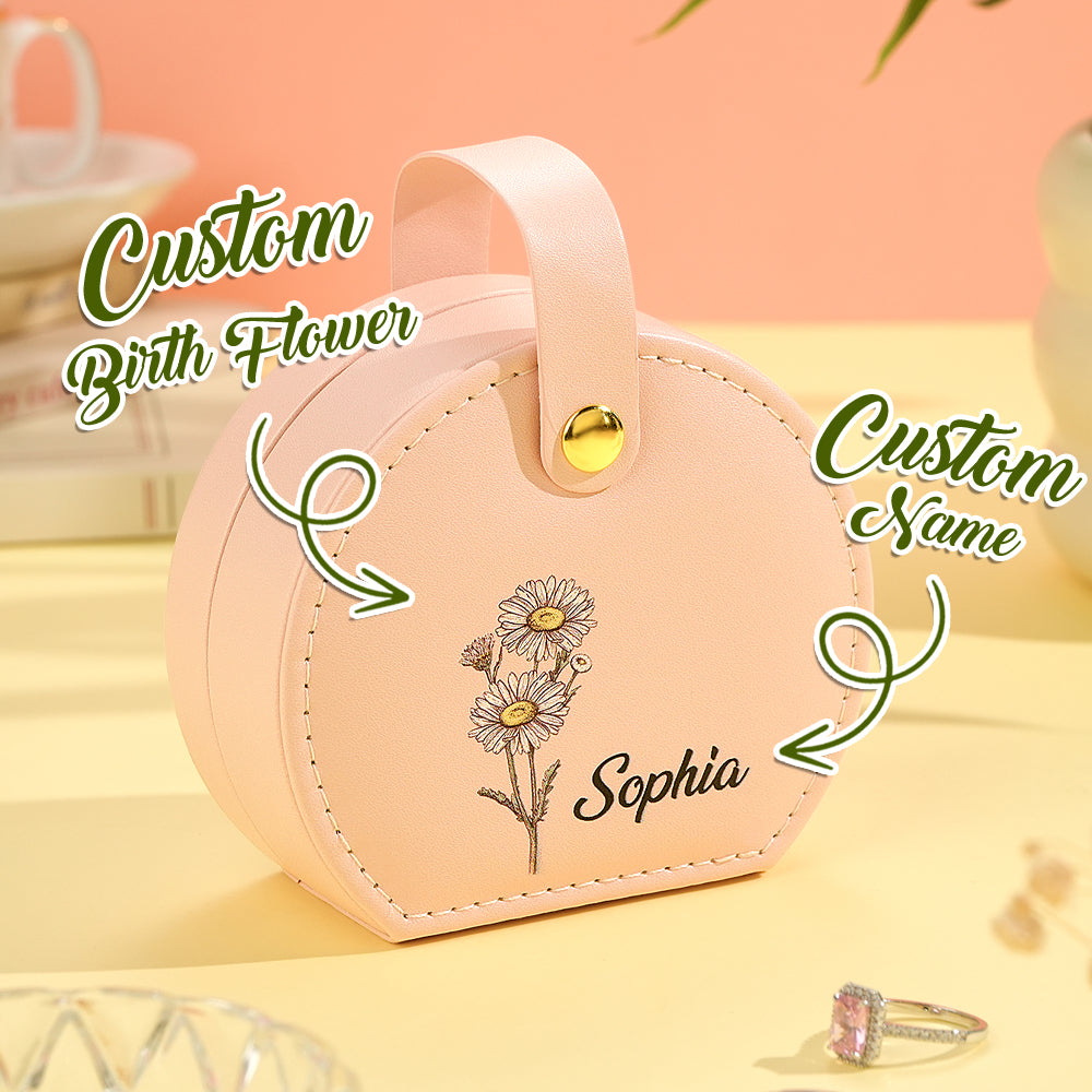 Personalized jewelry box - custom birth flower and name - furevermama