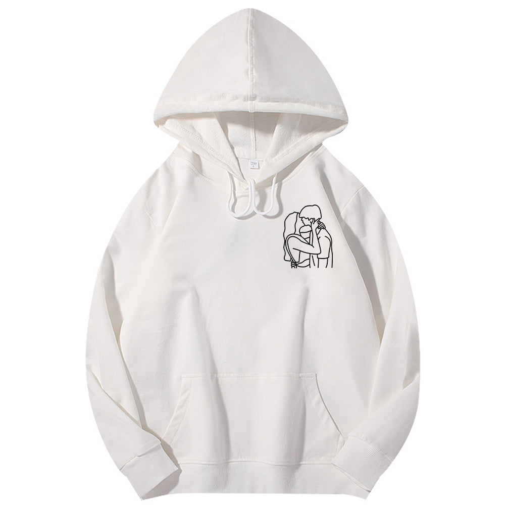 Custom Line Drawing Embroidered Hoodies - furevermama