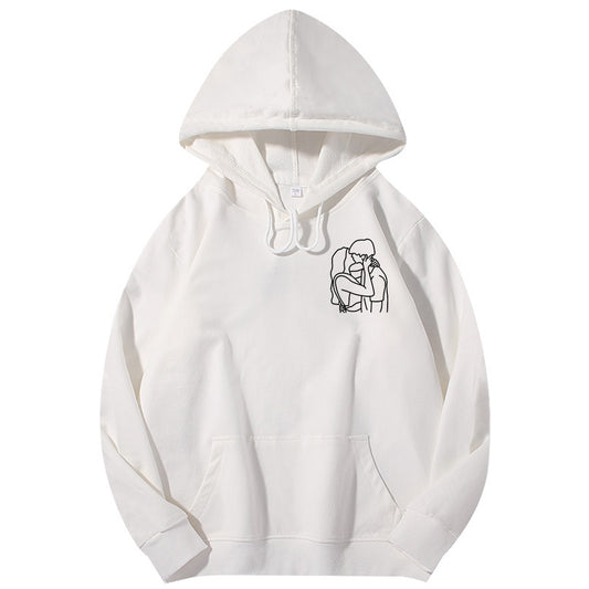 Custom Line Drawing Embroidered Hoodies - furevermama