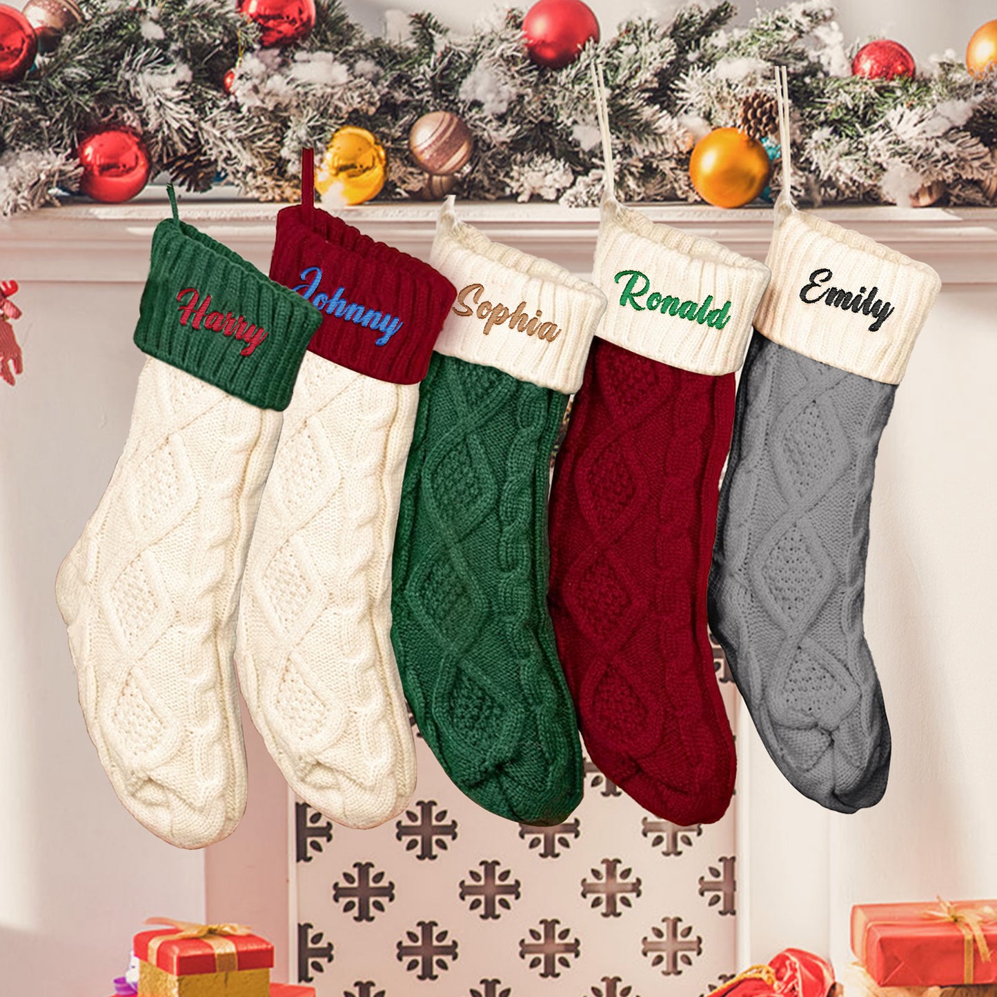 Personalized Knitted Christmas Stocking
