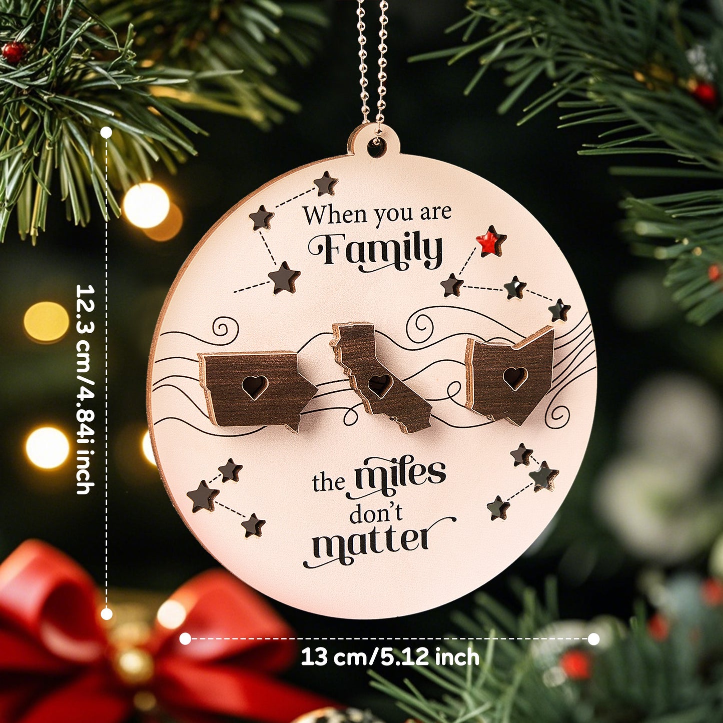 Family milestone ornament - 2 Layered Wooden Ornament - Christmas Gift For Family - furevermama
