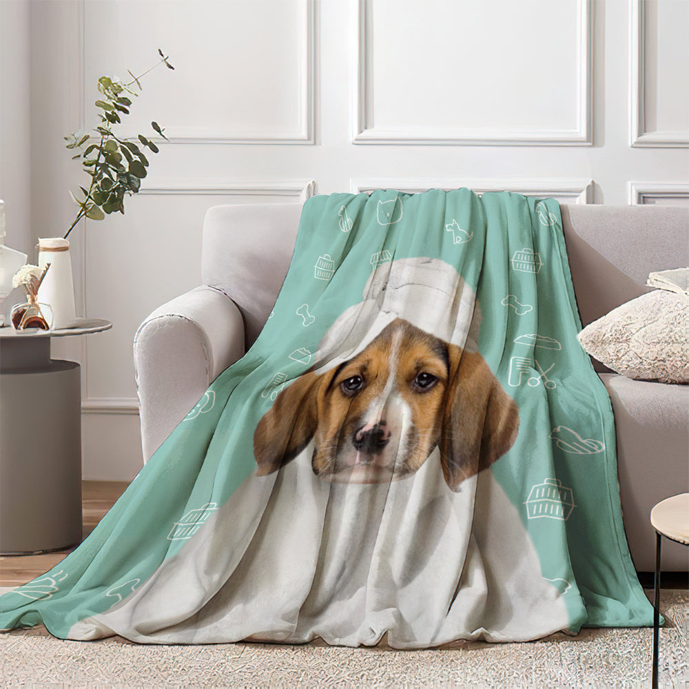 Personalized Dog Pet Human in Bathrobe Funny Blanket - Gift For Pet Lover - furevermama