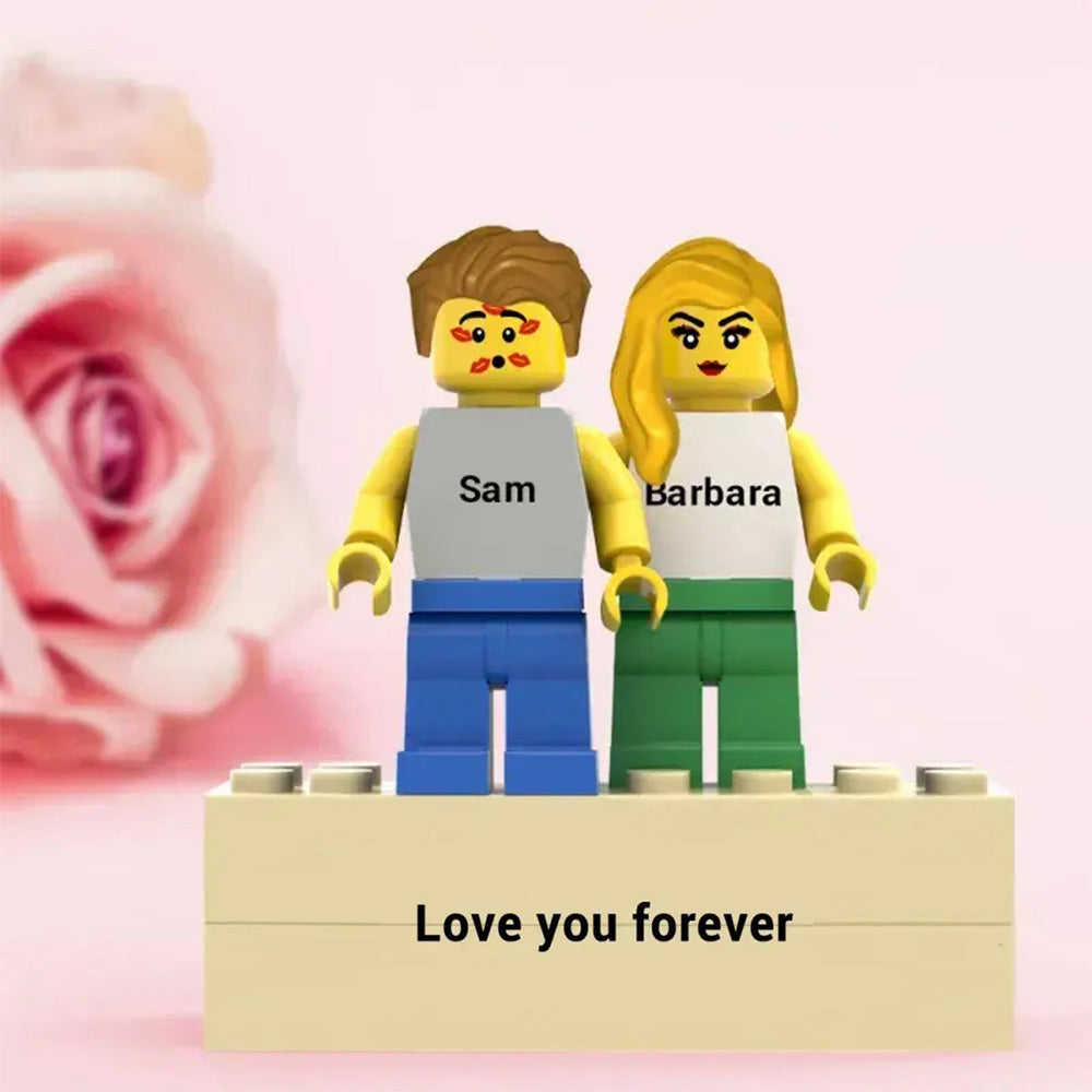 Personalized Minifig With Engraved Base and Display Box For Lovers