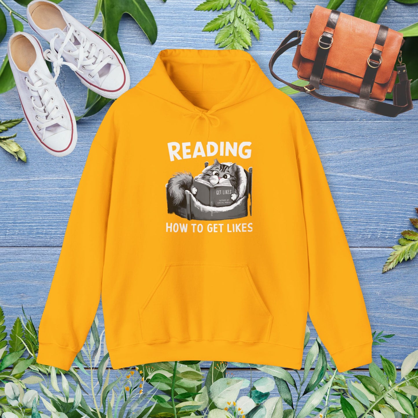 Cat Reading : How to Get Likes Hoodie - furevermama