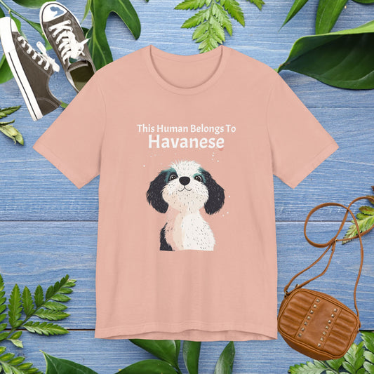 This Human Belongs To Havanese Unisex T-Shirt - furevermama