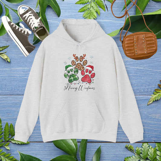 Merry Woofmas Pawprint Unisex Hoodie - furevermama