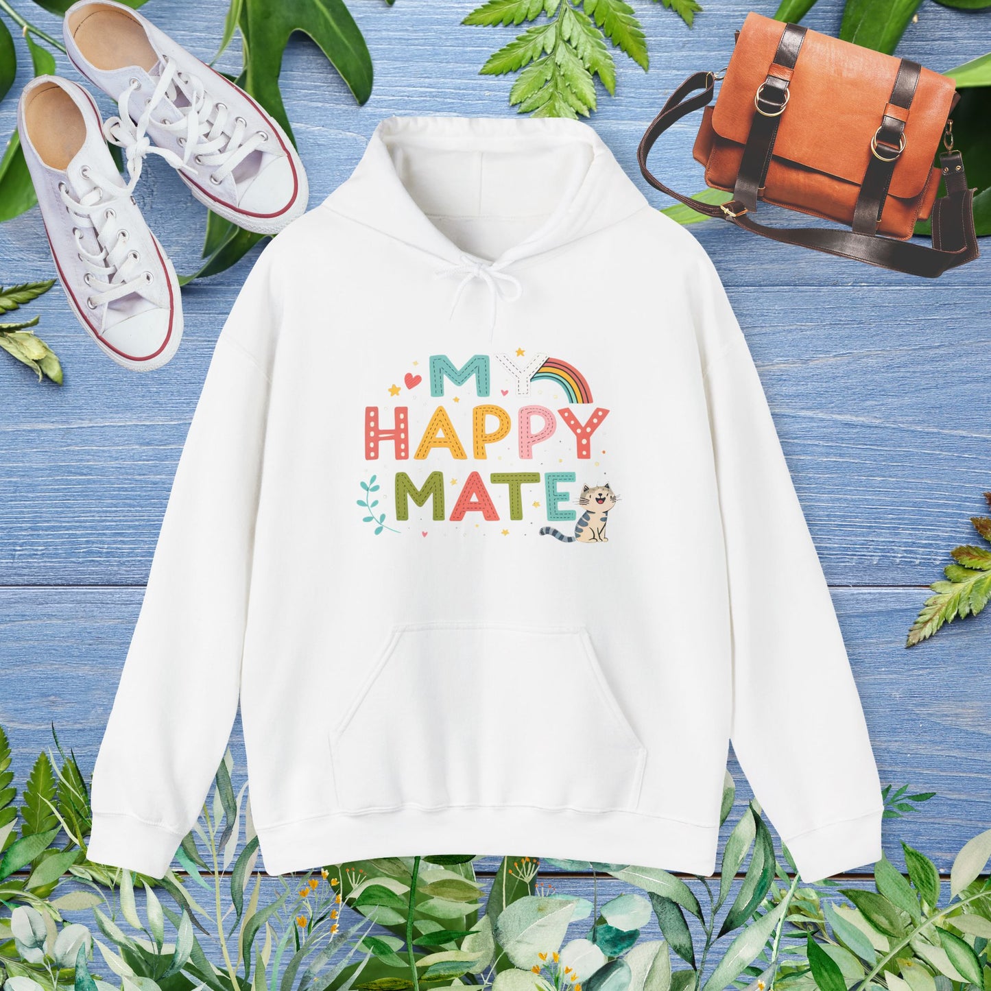 My Happy Mate Cat Graphic Hoodie - furevermama