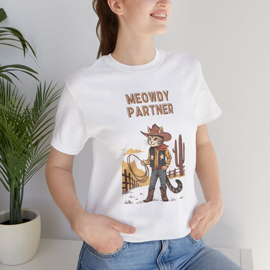 The Meowdy Partner - Cowboy Cat Image T-Shirt - furevermama
