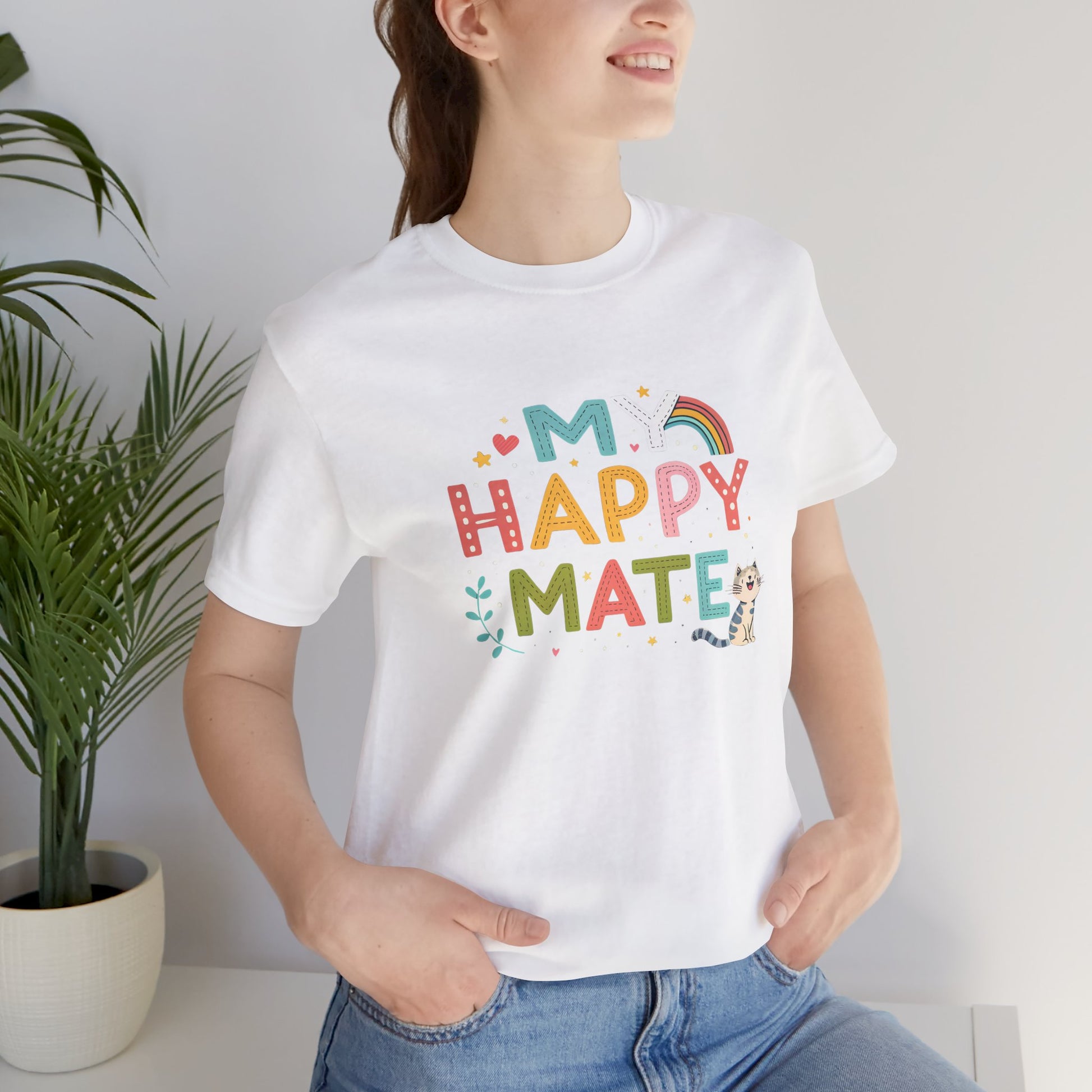 My Happy Mate Cat Graphic T-Shirt - furevermama