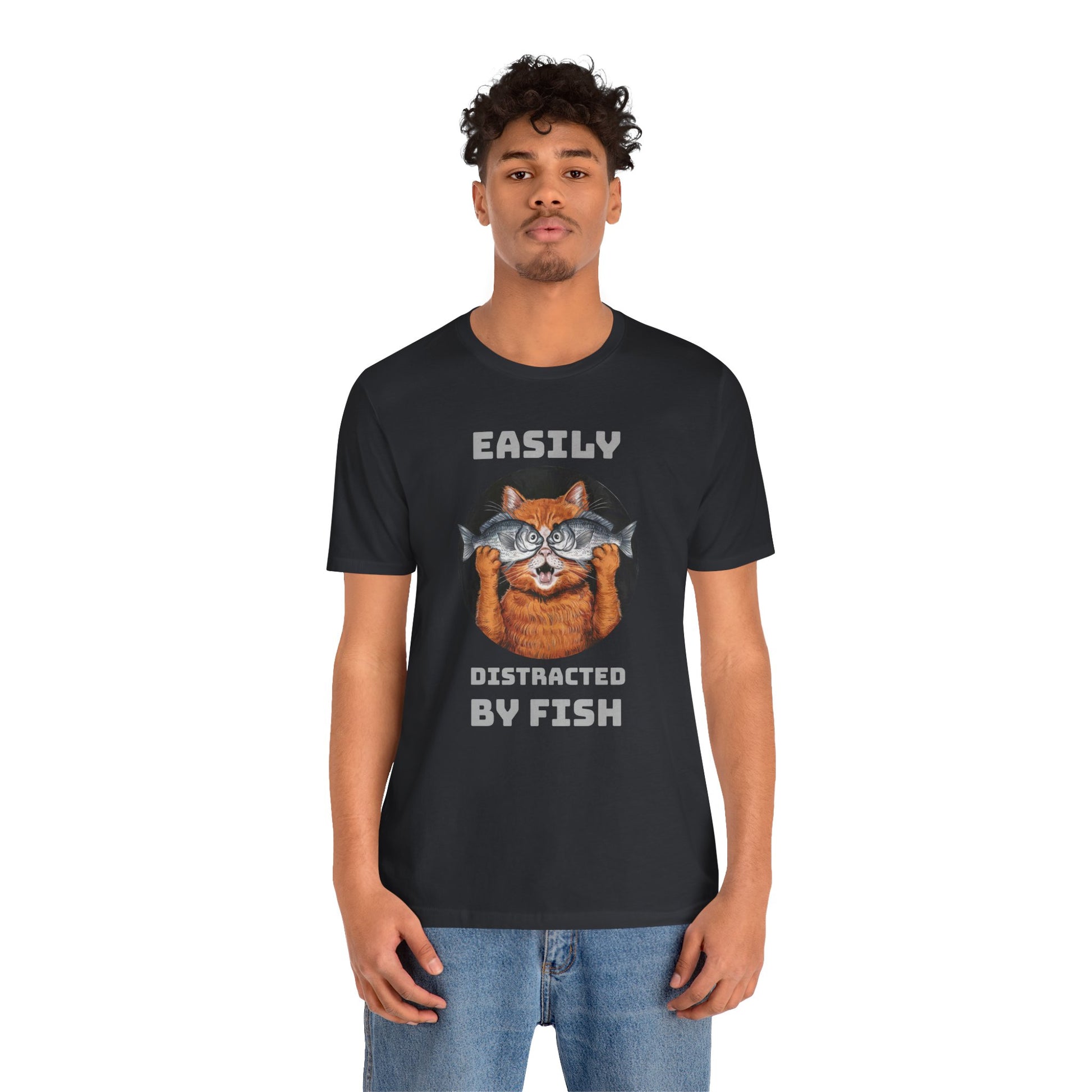 Easily Distracted by Fish, Cat T-Shirt - furevermama
