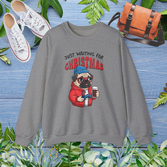 Just Waiting For Christmas, Bulldog Unisex Sweatshirt - furevermama