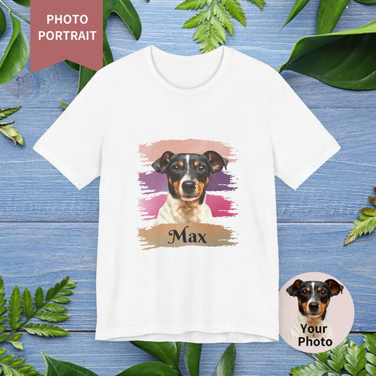 Custom Pet Portrait T-Shirt, Pink Brush Edition - furevermama