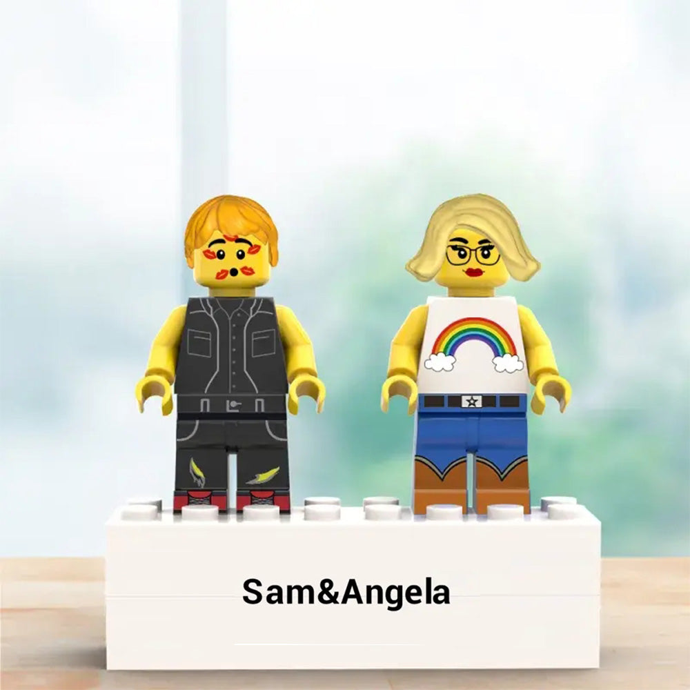 Personalized Minifig With Engraved Base and Display Box For Lovers