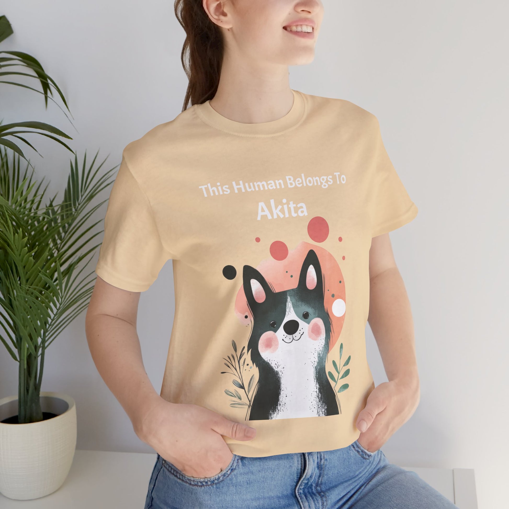 This Human Belongs To Akita T-Shirt - furevermama