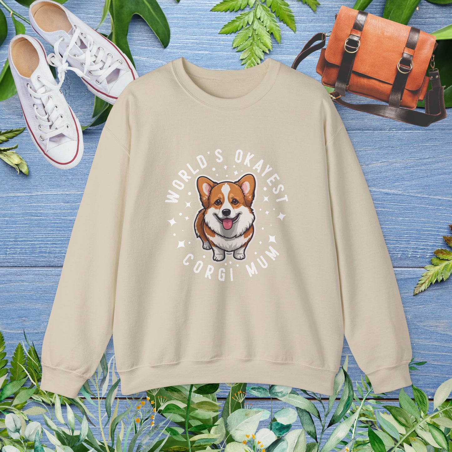 World's Okayest Corgi Mum Crewneck Sweatshirt - furevermama