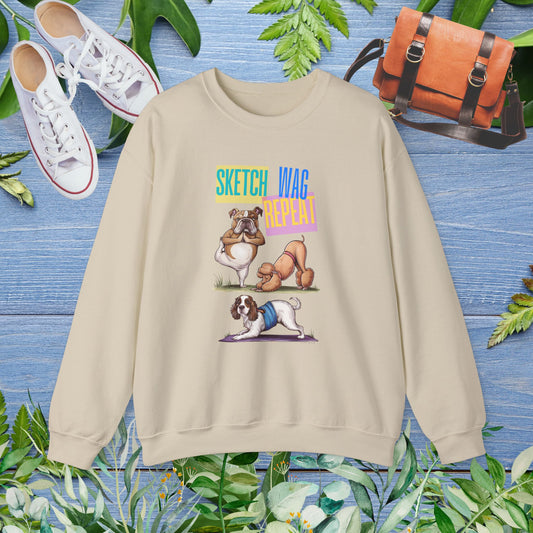 Sketch Wag Repeat Dog Lover Sweatshirt - furevermama