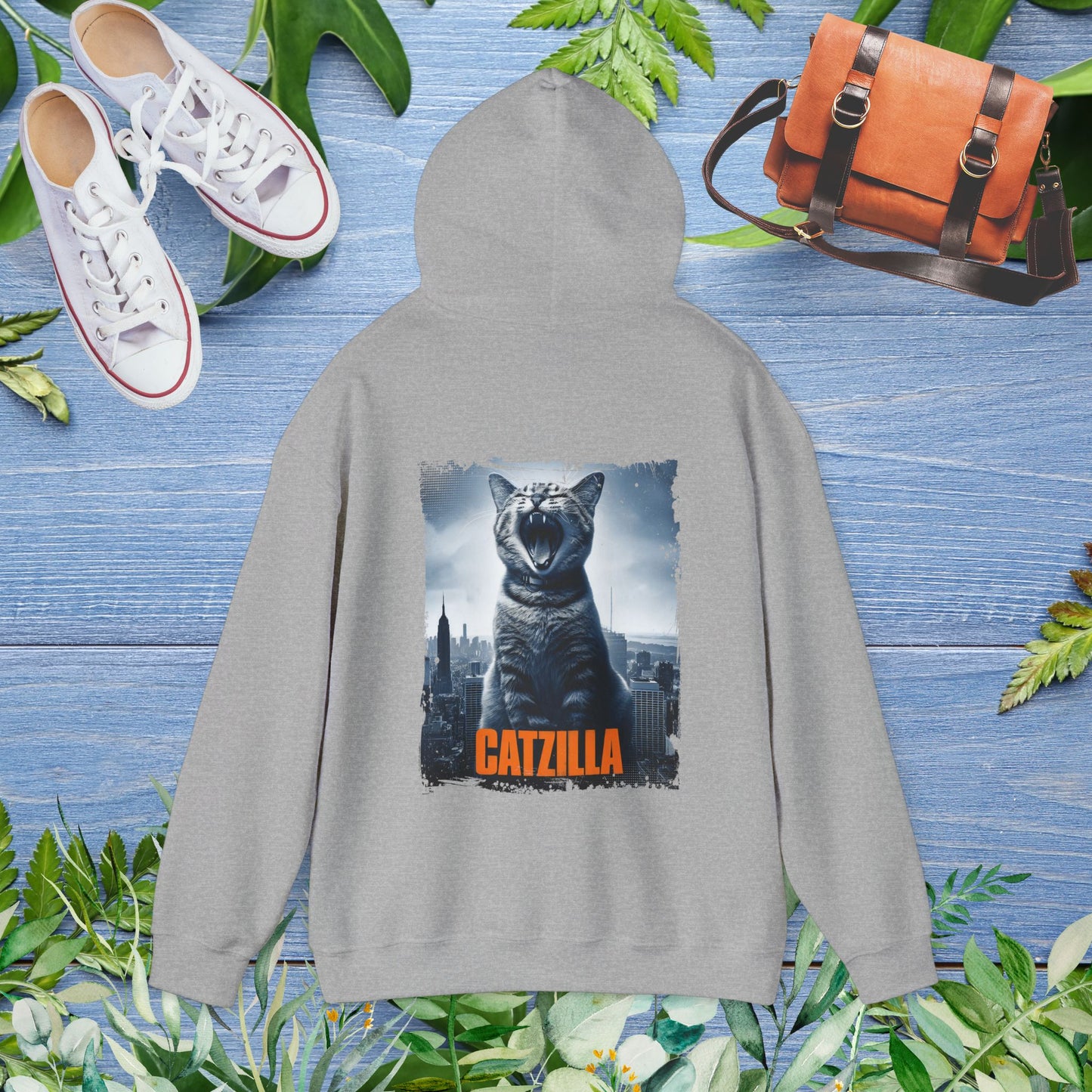 Catzilla Unisex Hoodie (Back Print) - furevermama